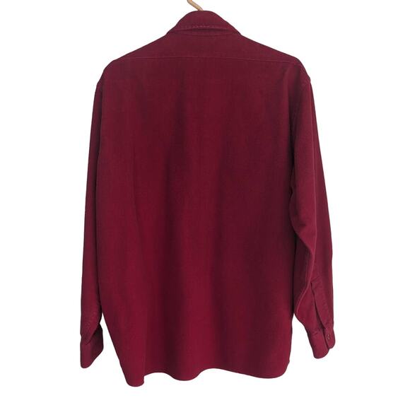 Vintage L.L. Bean red chamois shirt shacket button down pockets sz 16.5 - Picture 5 of 9